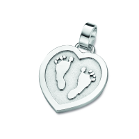 pendant, anhänger, hanger, footprint, Fussabdrück, voetafdruk, tiny, hart, heart, silver, silber, zilver,